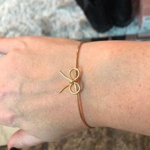 Handmade gold bow bangle